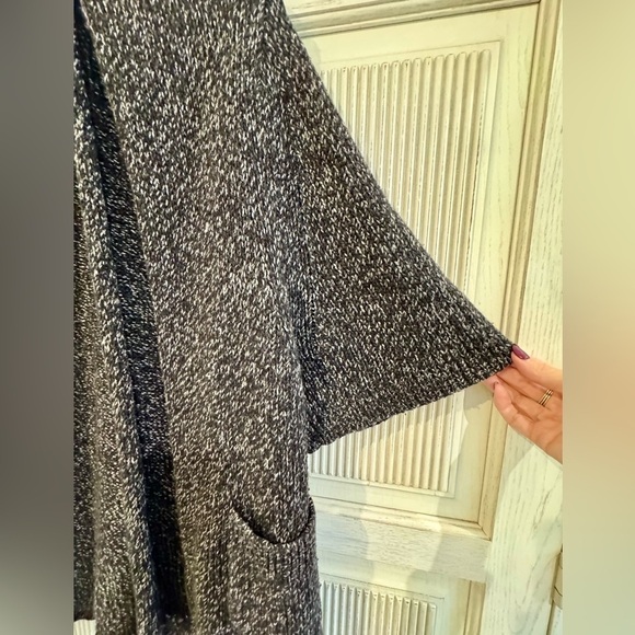 THEORY Womens Gray Chunky Knit Long Shawl Cardigan Sweater Wool/Cashmere Blend M - Picture 5 of 14
